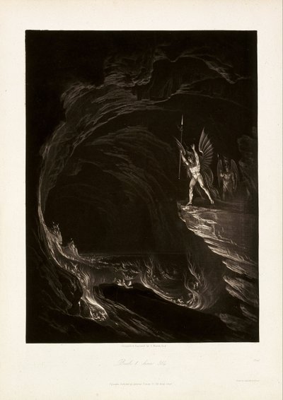 Satan Arousing the Fallen Angels, Book 1, line 314, from John Milton, Paradise Lost by John Martin